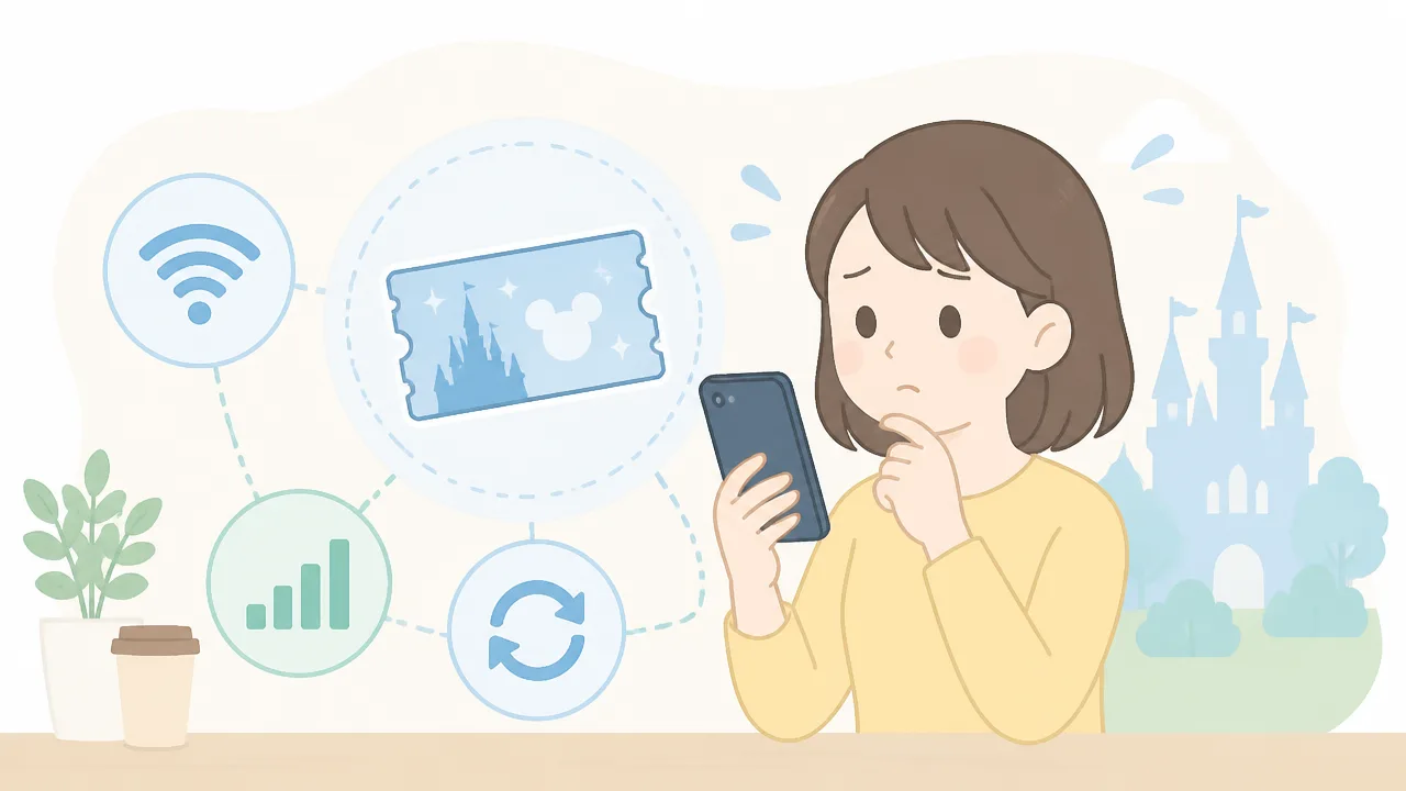 コンビニのディズニーチケットをアプリに取り込む方法と表示されない時の対処法