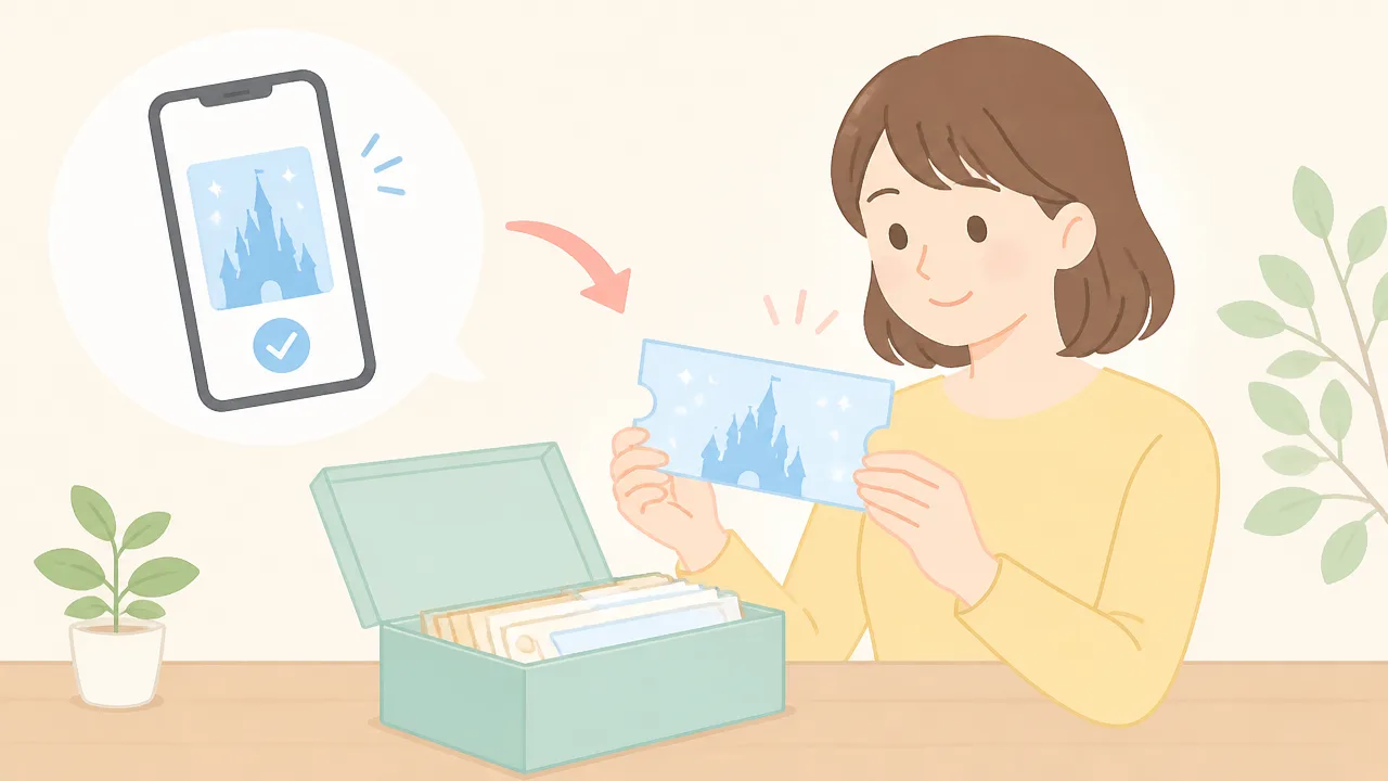コンビニのディズニーチケットをアプリに取り込む方法と表示されない時の対処法