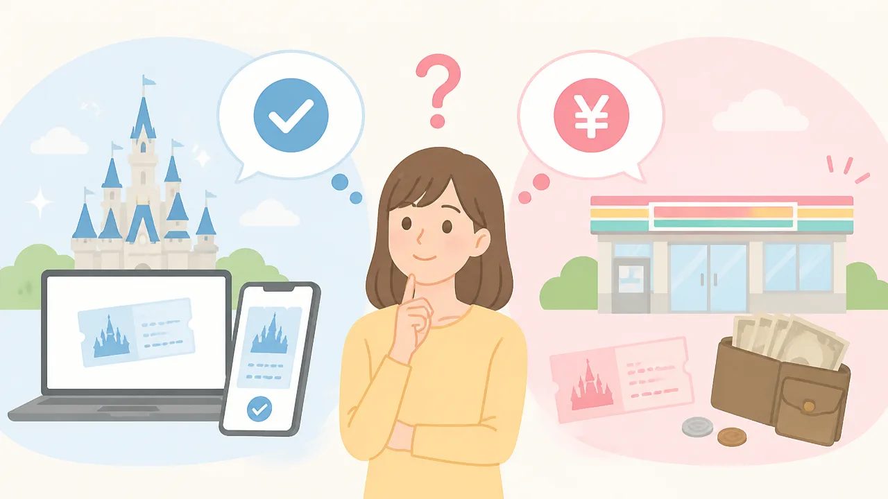 ディズニーチケットはコンビニと公式サイトのどちらで買う？違いを比較