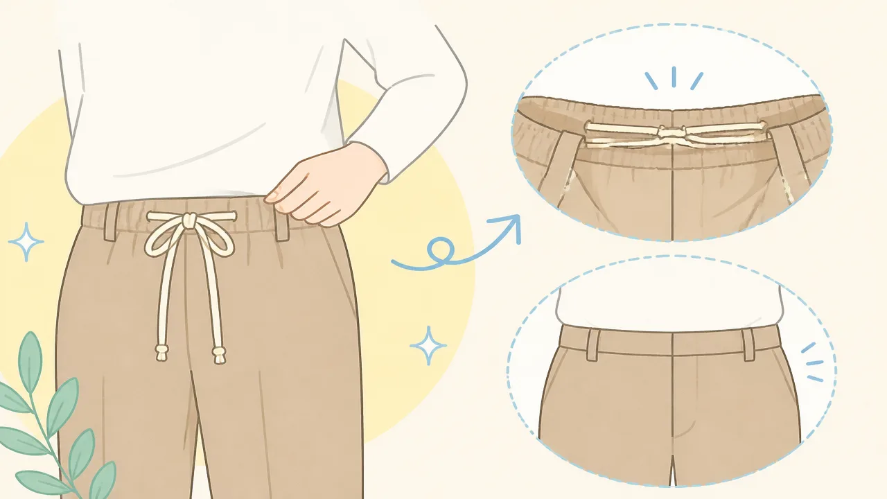 ズボンの紐が長いときはどうする？切らずに短くする方法とほどけにくい結び方