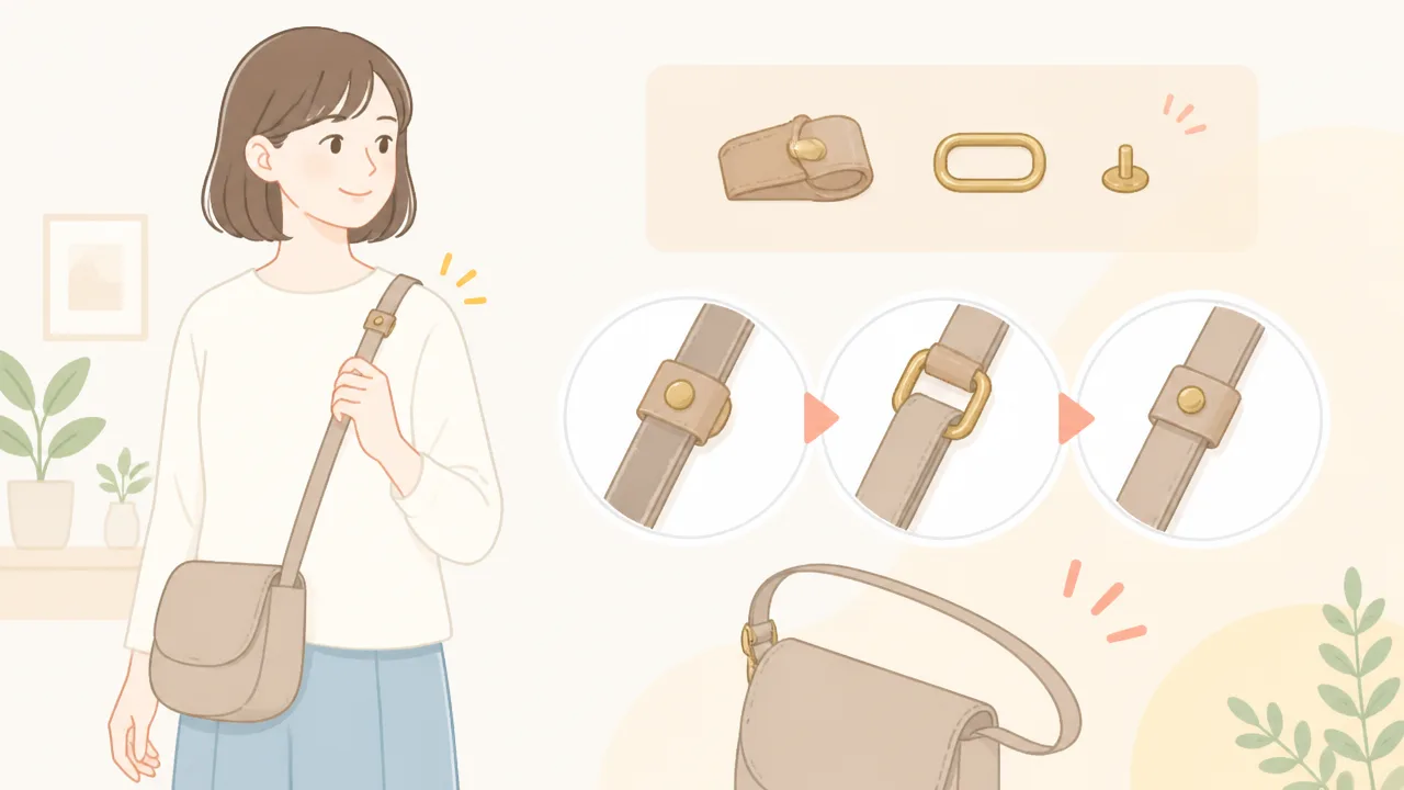 ショルダーバッグの紐が長すぎるときの対処法|短く調整する方法