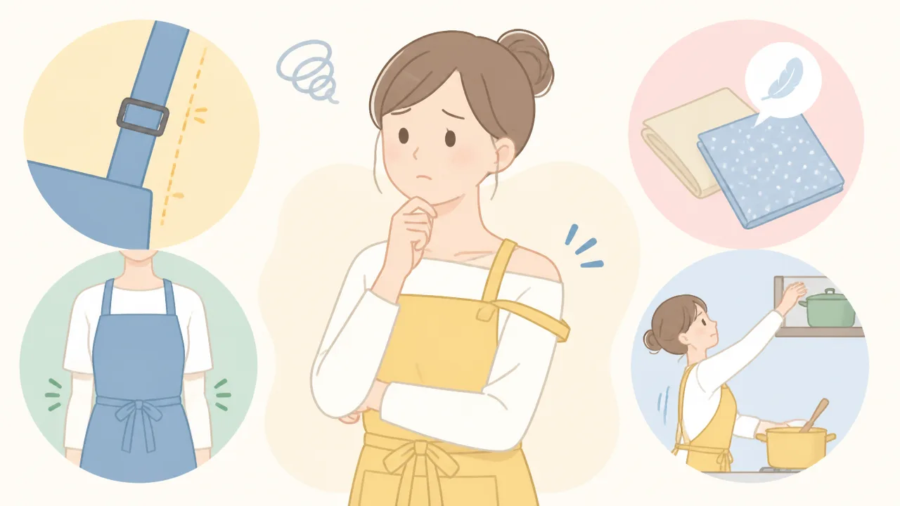 エプロンの肩紐がずり落ちるのはなぜ？原因と簡単にできる対策を紹介