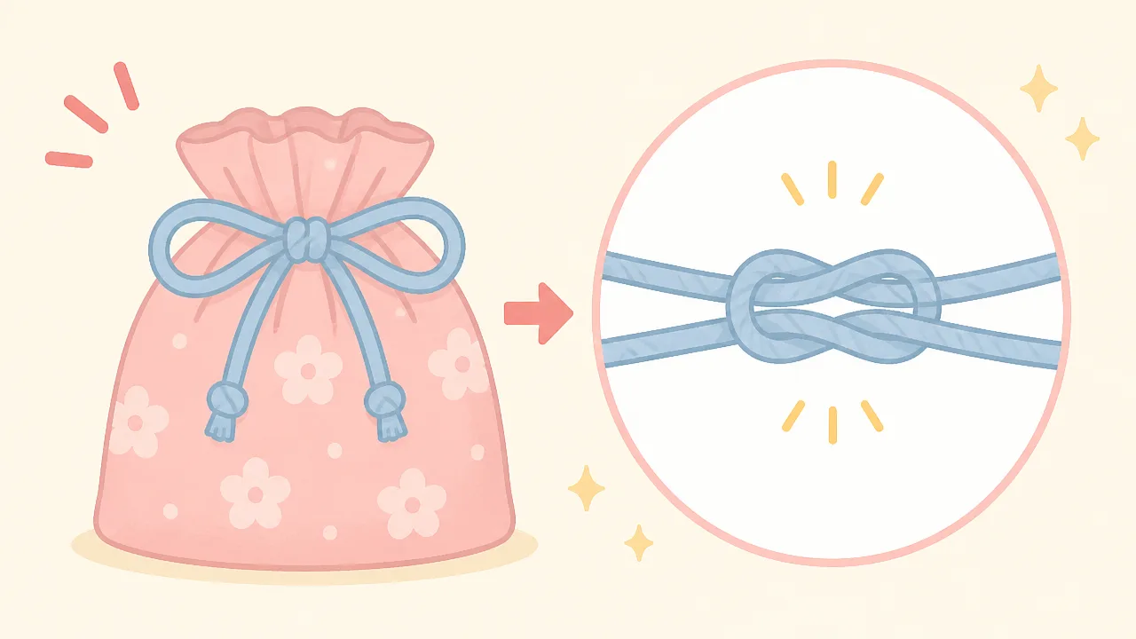 巾着袋の紐がほどけるときの対処法!結び目をほどけにくくする方法